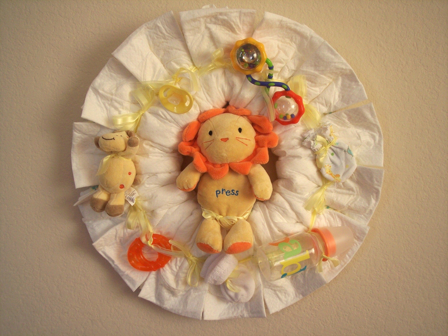 Yellow Diaper Wreath
