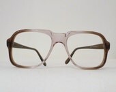 Old-School Hip Hop Horn Rimmed Aviator Frames,  Pilot, Aeronautics and Mechanical Engineer Rectangular Metal Eyeglass or Sunglasses