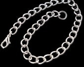 Lot of (50) Silver Plate Curb Chain Charm Bracelet 7.5-8.5 inches