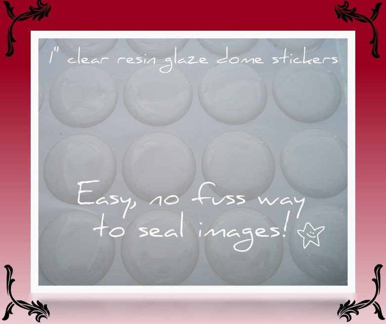 100 - CLEAR 3D Resin Stickers 1 inch Perfect for Bottle Cap Pendants, Necklaces, Magnets, Craft 25mm