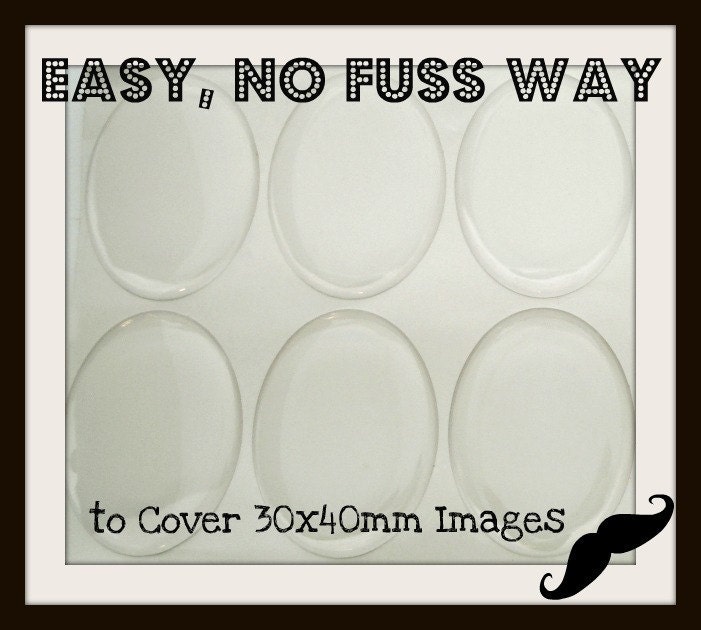 30x40mm Oval Epoxy Clear Resin Stickers Domes LARGE - (15) Pieces