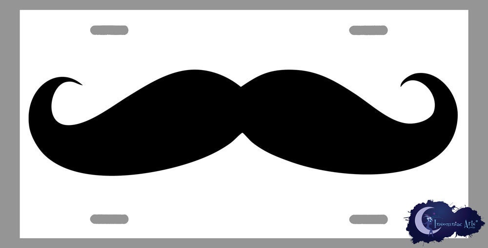 Moustache Party License Plate