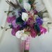 Peacock Wedding Flowers Couture Designed Bridal Bouquet Fuschia Teal Purple silk Orchids Callas wedding accessories