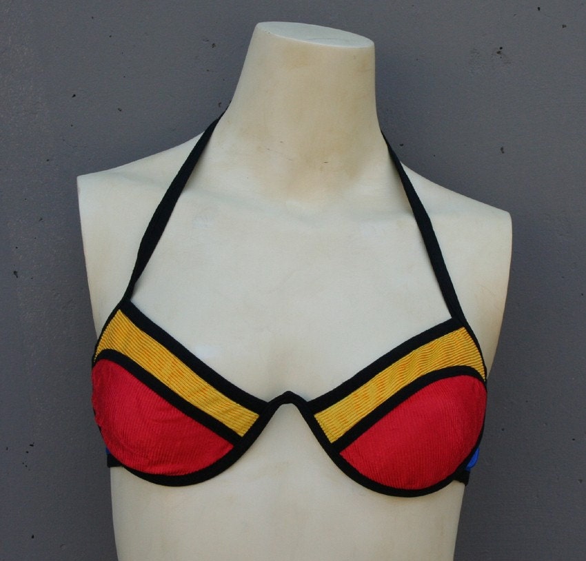 PRIMARY COLORS 80s Colorblock Bikini, xs-m