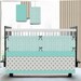 Fresh Aqua and Gray - - Chevron, Elephants, Ikat - Custom Crib Bedding Set - Blanket, Fitted Sheet, Crib Skirt - Grey, Blue, Robins Egg
