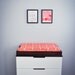 Custom Changing Pad Cover - Lotus Red and Gray