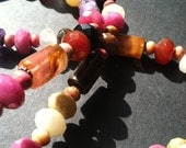 Bright Colorful, All Natural Stone, Long Necklace