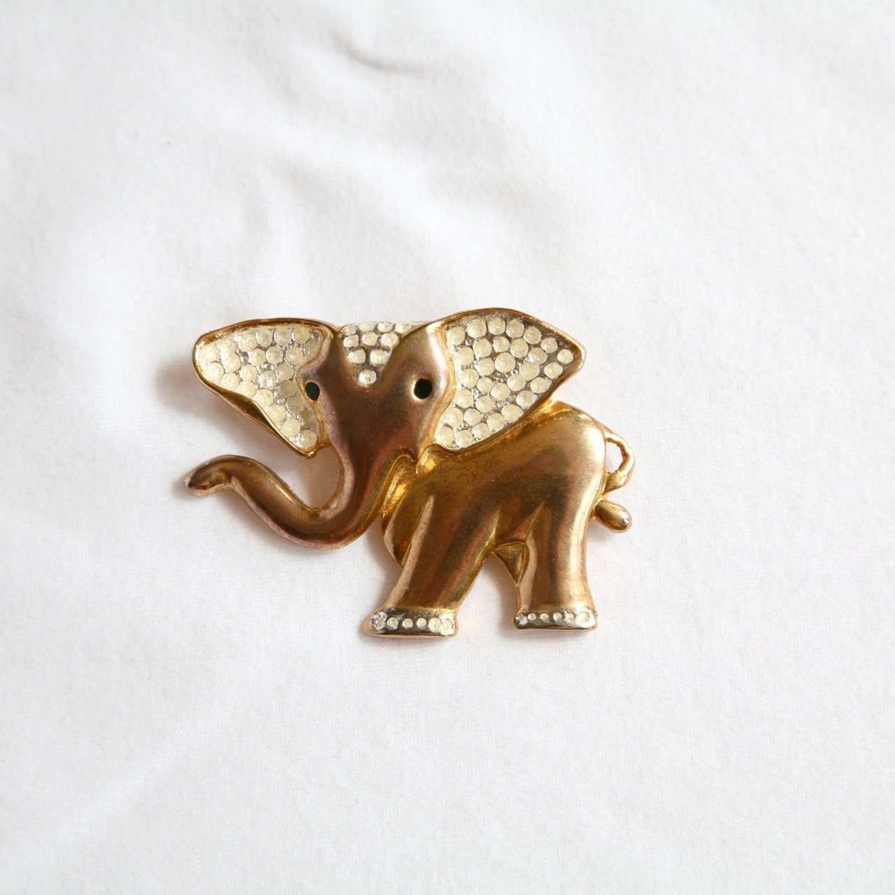 vintage Elephant Brooch, Pin Costume Jewelry