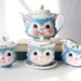 Vintage Tea Set, 1960's Miss Priss Kitty Cat , Sugar Cream Full Service, lefton