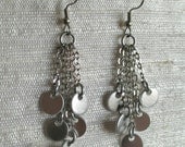 Cascade Confetti Chainmail Earrings Silver Color