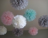 10 Tissue Paper Pom Poms Decoration Holiday Party NYE DIY Kit