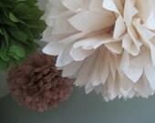 Mother Nature - 10 Tissue Paper Pom Poms Decoration - Holiday Party - Outdoor Wedding - Rustic and Chic Il_170x135