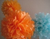 SALE - 5 Tissue Pom Pom Decoration Graduation Party - DIY Decor Kit - Custom Pick Your Colors Il_170x135