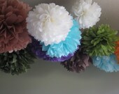 28 Tissue Poms Pom Flowers - Mixed Sized - Choose your Custom Colors - DIY Portlandia Photography Backdrop Newborn Il_170x135