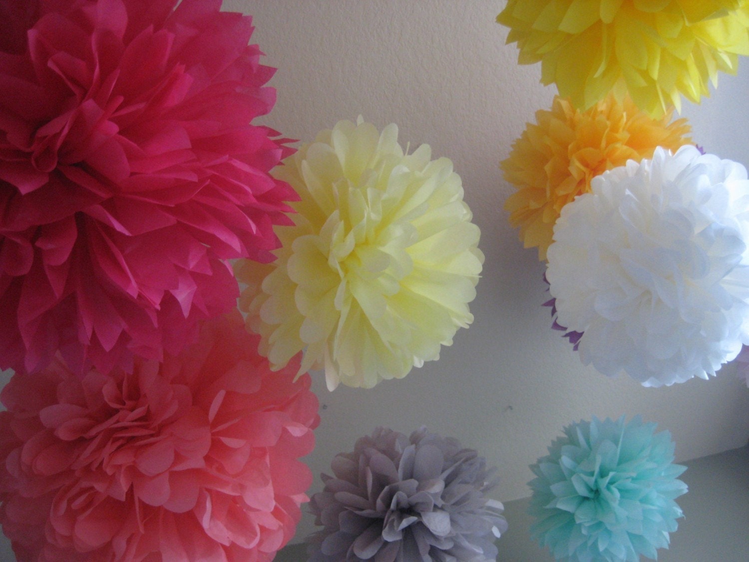 30 Tissue Paper Pom Poms Kit - Custom Colors - Wedding Reception - Engagement Photo - Anniversary - Party Prom Portland - As Sold at BHLDN Il_570xn