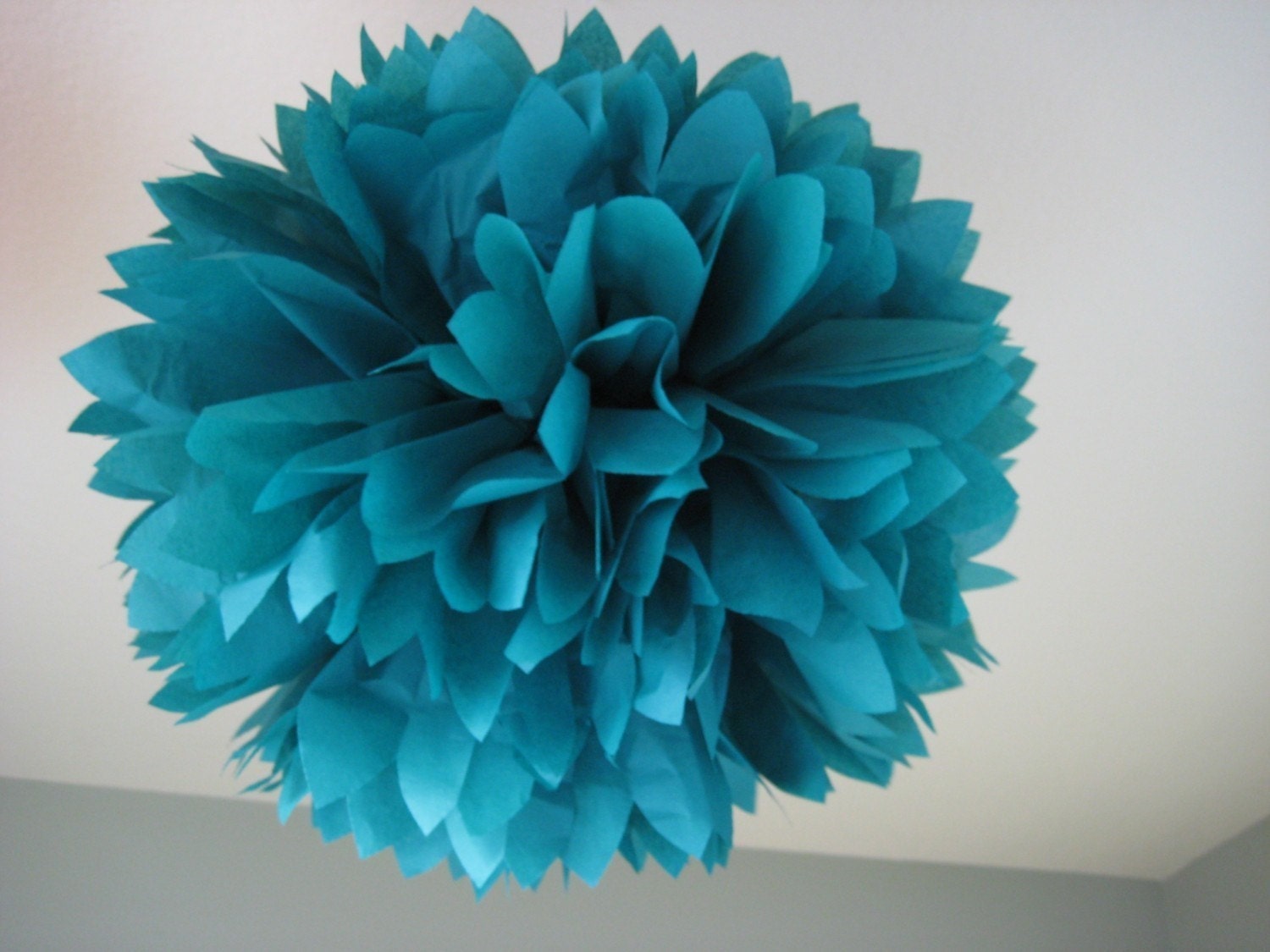 Teal - 1 Tissue Paper Pom Pom - DIY Decor Kit Il_570xn