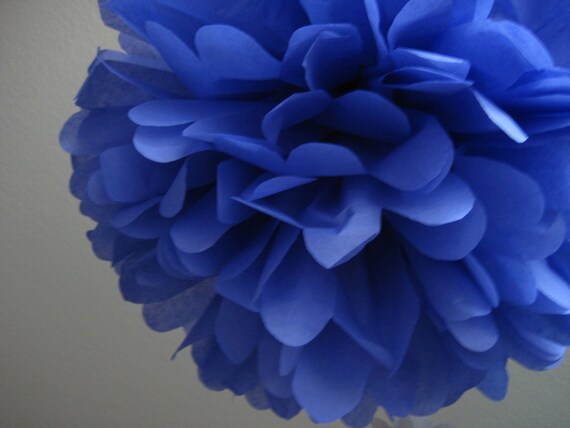 Blue - 1 Tissue Papered Pom Pom DIY Decor Kit Il_570xn