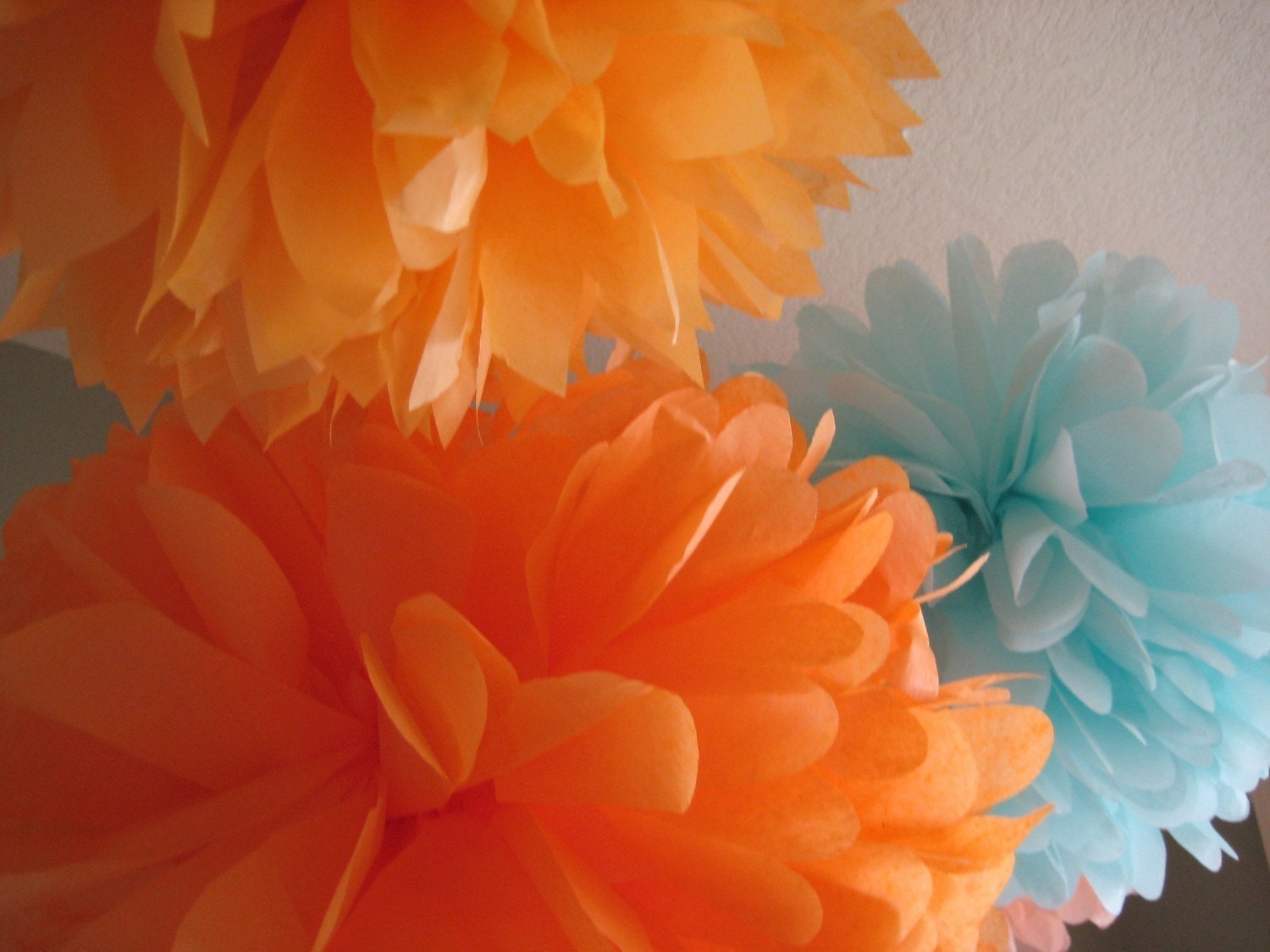 SALE - 3 Small Tissue Paper Pom Pom Flowers Kit - Custom DIY Decor Kit Pick Your Colors - Portland Original Il_570xn