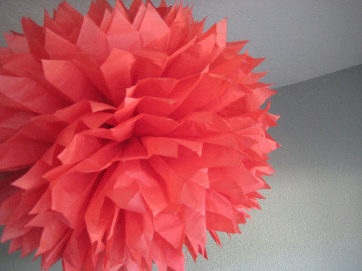 Mandarin - 1 Tissue Paper Pom Pom Flower DIY Decor Kit Il_570xn