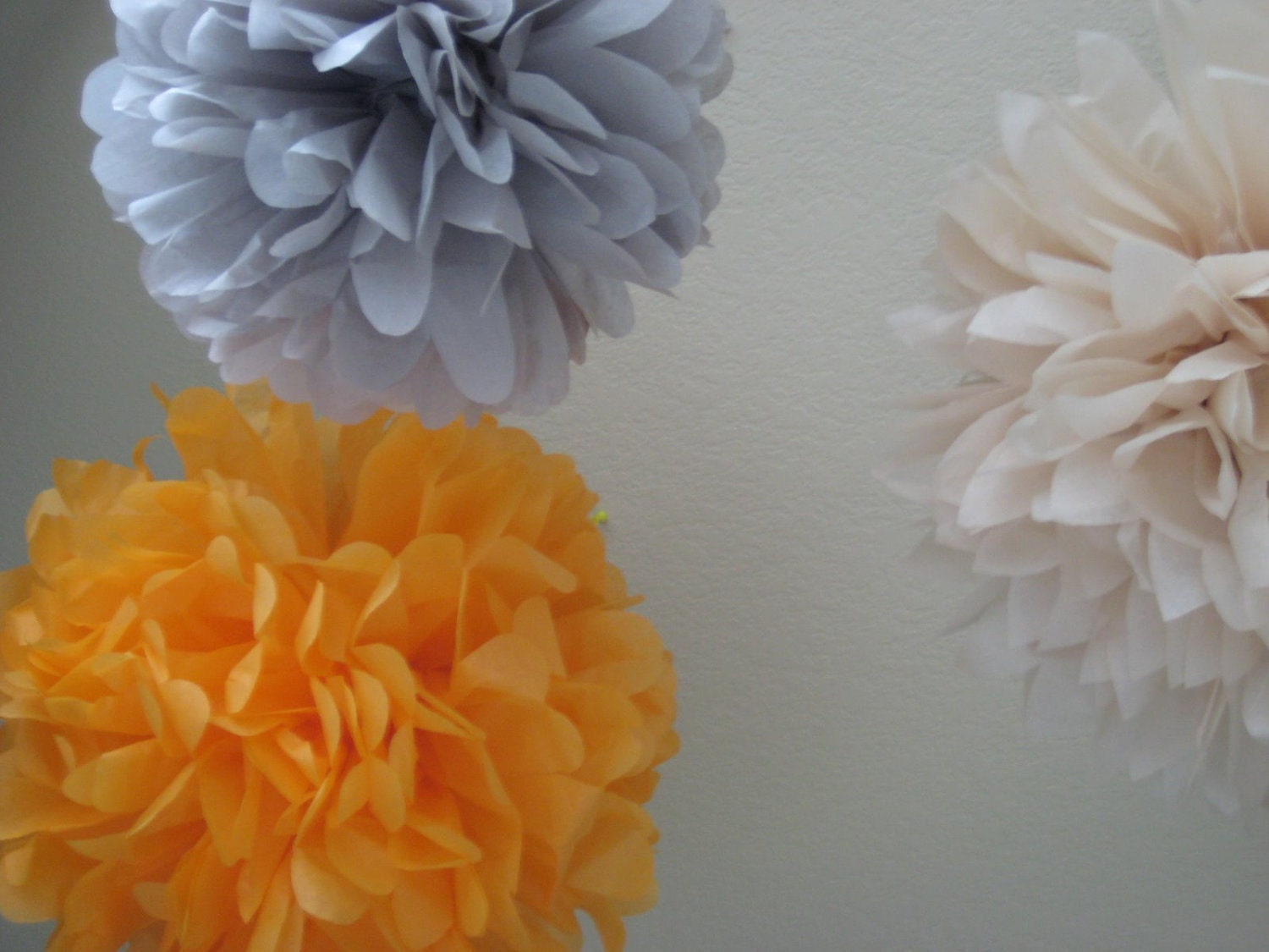 Tangerine Dream - 5 Tissue Paper Pom Pom Flower DIY Decor Kit Il_570xn