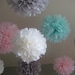 Ice Cream Shoppe - 10 Tissue Paper Pom Poms - First Birthday Decoration Party - Candy Bar Backdrop - Newborn Photograph