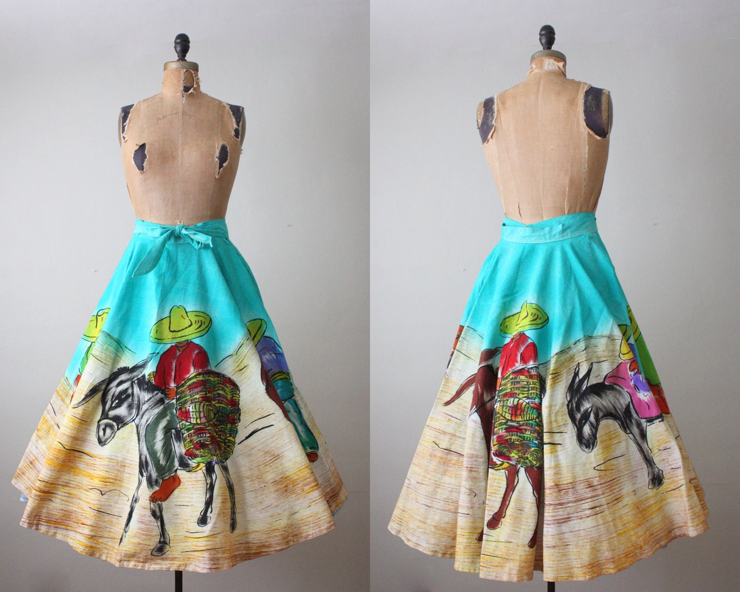 vintage 1950's southwestern circle skirt