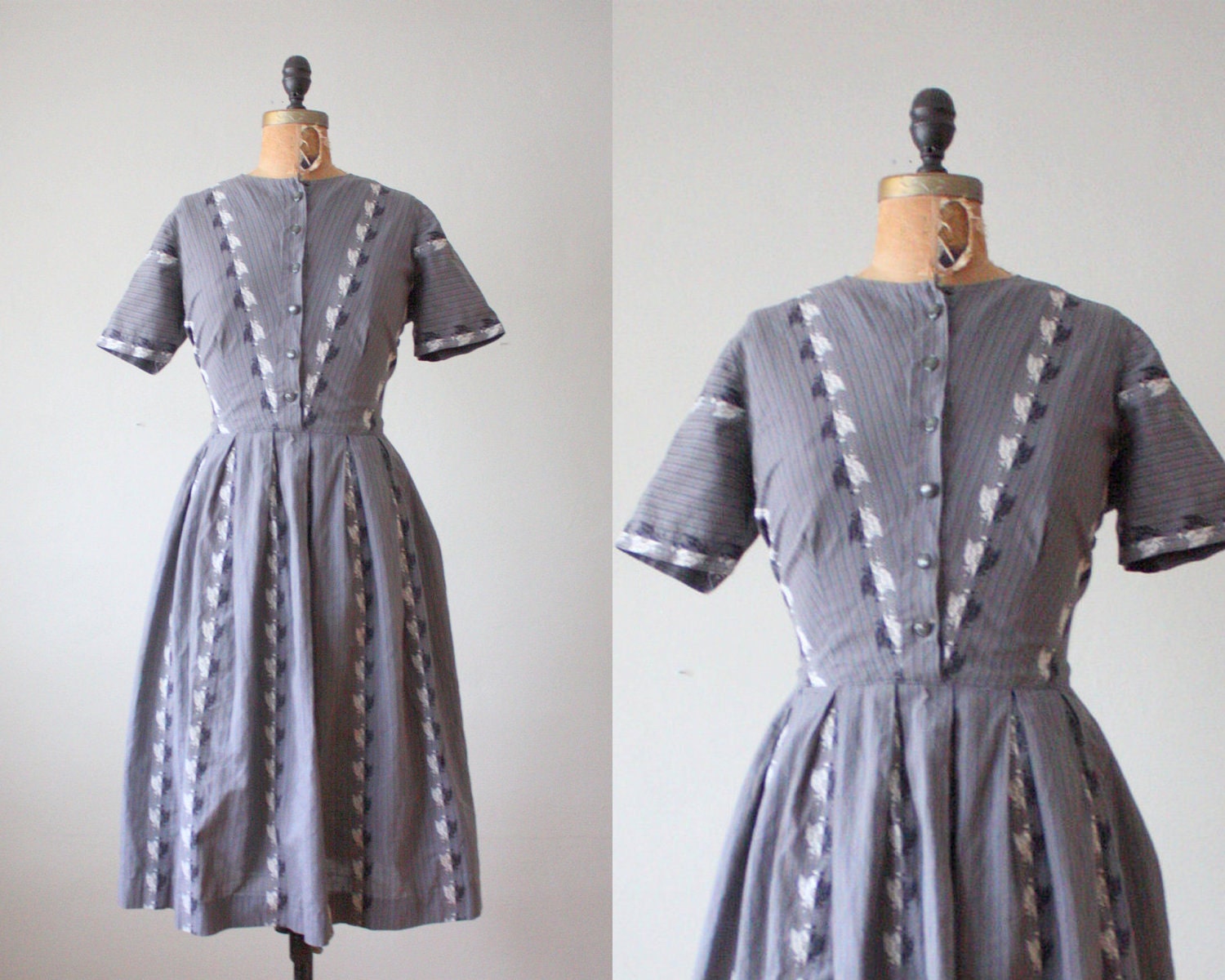 1950s dress - vintage 1950's eagle print dress