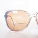 Vintage BLUE Oversized Glasses 1980s Sunglasses HUGE Indie BOHO Chic 80s Eighties Cornflower Rockabilly