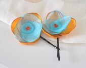 Peacock Blossom Hairpin - made to order