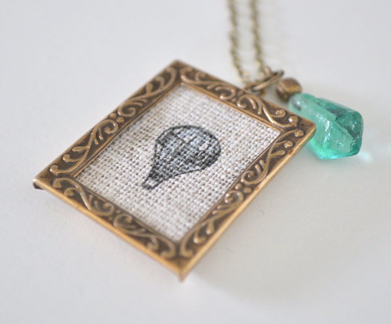 Hot Air Balloon Brass Necklace