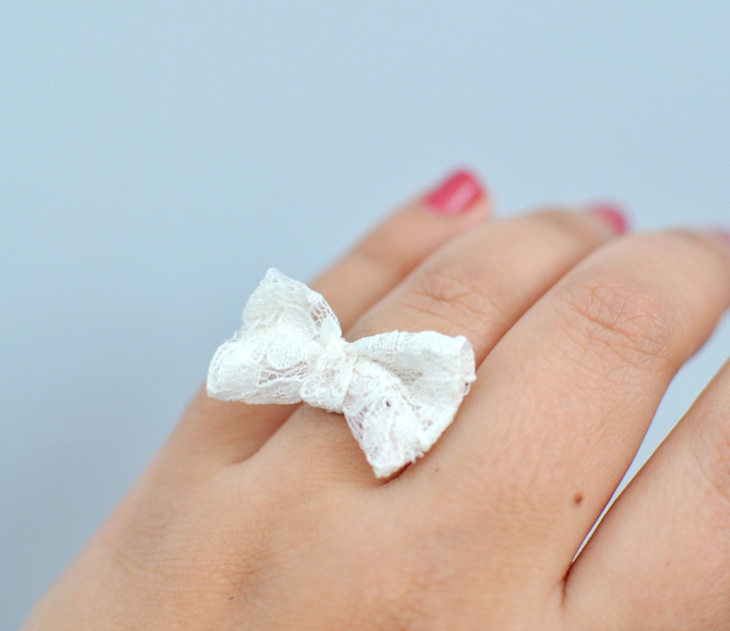 Sweetheart Lace Bow Ring by KimArt - made to order