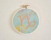 Capricorn Astrology Embroidery Ornament Home Decor Wall Art