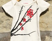 CHERRY BLOSSOM Organic baby girl envelope tee (6-12 months, 18-24 months)