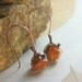 Red Coral Fossil Earrings Wire Wrapped in Copper
