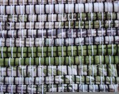 Handwoven Green, Lavender, and White Rag Rug