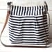 Waterproof BEST SELLER Diaper bag/Messenger bag STOCKHOLM Navy blue and white nautical stripe - 10 Pockets -Baby talk magazine featured