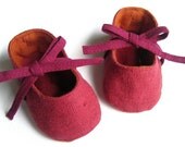 Simple Bordeaux - linen baby shoes