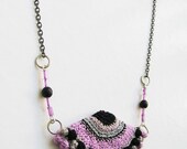 Seniorita necklace- Purple-black- silver-grey