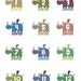 Argyle Rhino Monthiversary - Set of 12 Onesies