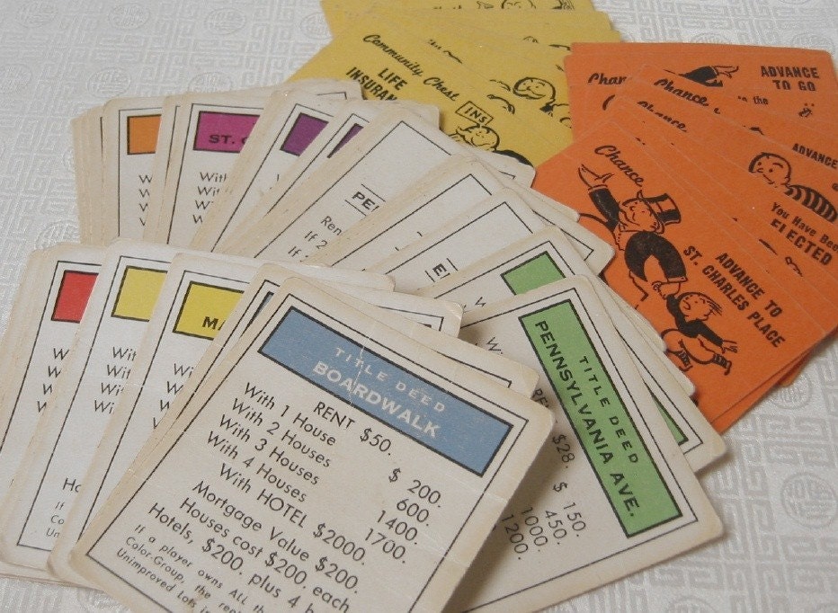 Monopoly Board Game Pieces Vintage