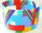 Abstract rhythms (1) beaded bracelet - daxdesigns