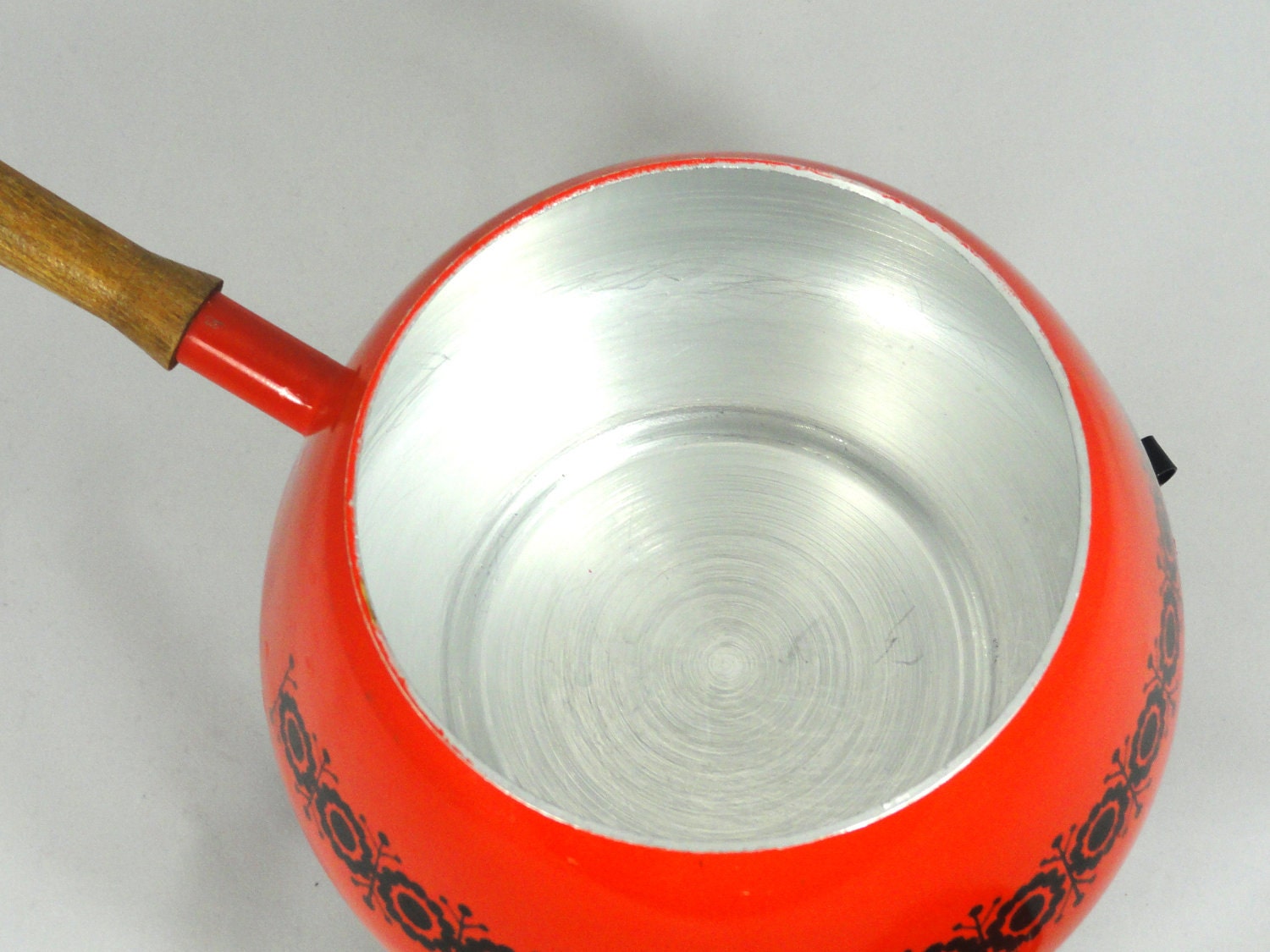 Vintage Fondue Pot . Chafing Dish . Fondue Set . Retro Kitchen . Orange Fondue