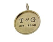 14K Solid Gold Pendant with 14K Solid Gold Rim 7/8" - Personalized Heirloom High End Boutique Pendant