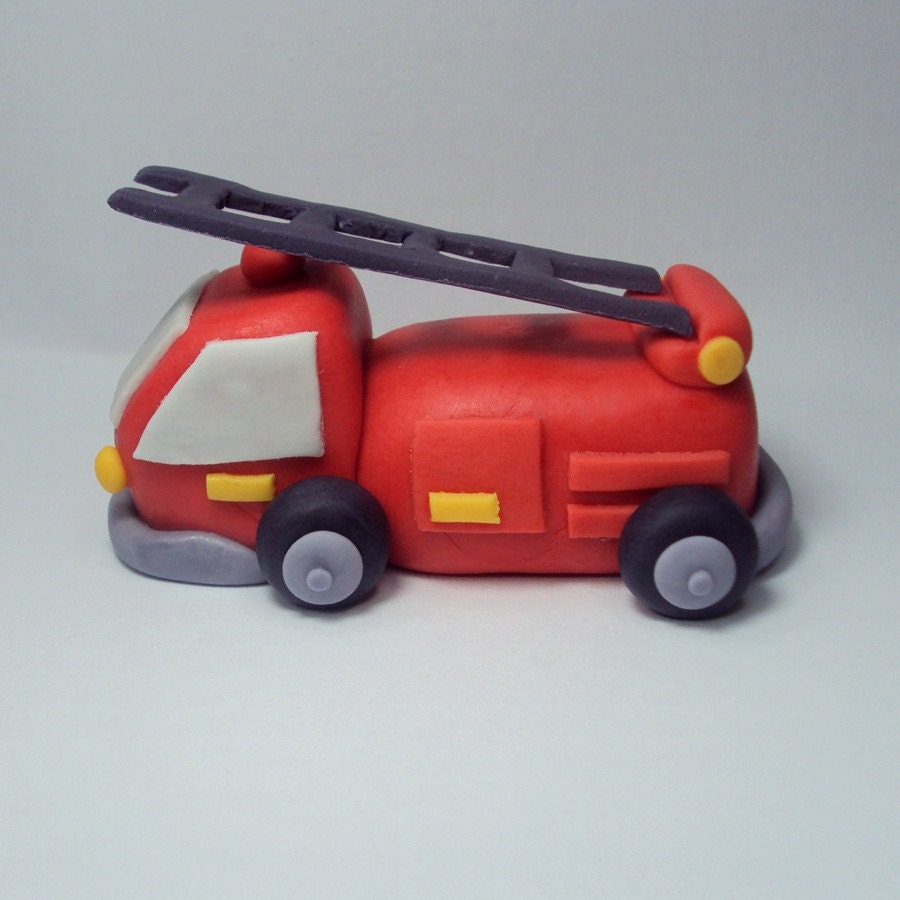 Firefighter Cake Topper Set of 4 Perfect for Birthdays, Baby Showers and More