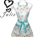 Full Womens Apron, birds birdhouses brown green and blue