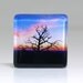 Sunset tree glass tile magnet