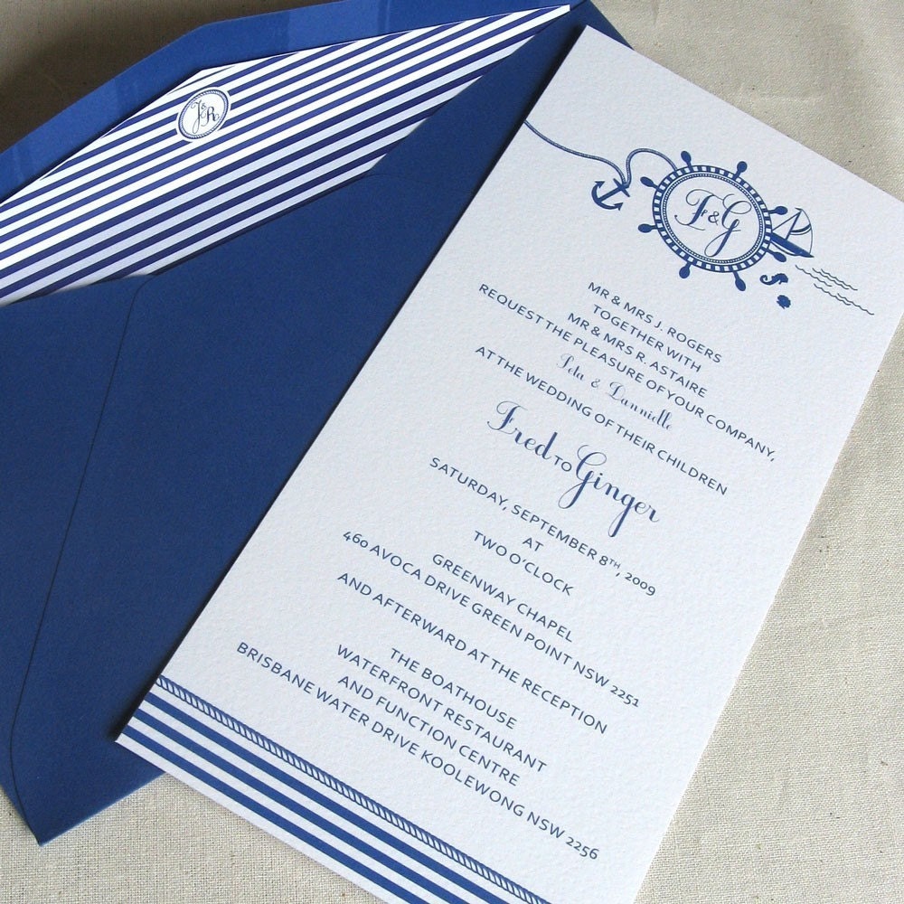Nautical Collection Wedding Invitation and RSVP (sample)