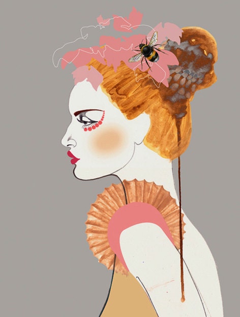 PRINT / Rosie and her bee / 5x7