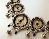 Silver and gold necklace and earring set, Pyrite and Spinel, statement piece