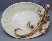 Ceramic Lizard Platter by Shayne Greco beautiful mediterranean glazed pottery.